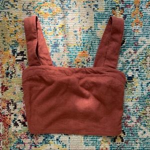 Abercrombie & Fitch Cropped Linen Blend Top